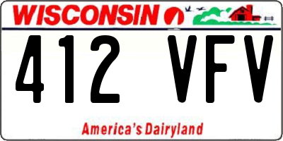 WI license plate 412VFV
