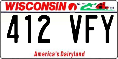 WI license plate 412VFY