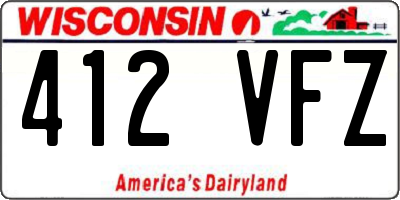 WI license plate 412VFZ