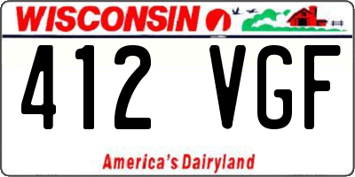 WI license plate 412VGF