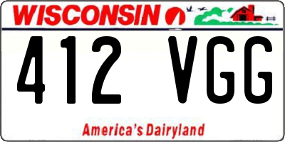 WI license plate 412VGG