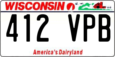 WI license plate 412VPB