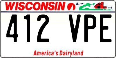WI license plate 412VPE