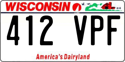WI license plate 412VPF