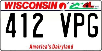 WI license plate 412VPG