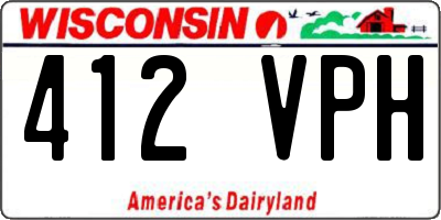 WI license plate 412VPH