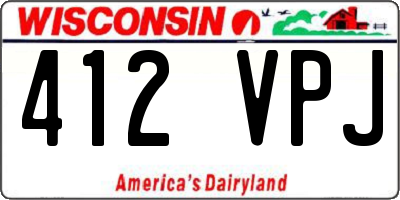 WI license plate 412VPJ
