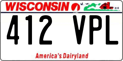 WI license plate 412VPL