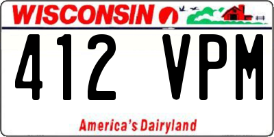 WI license plate 412VPM