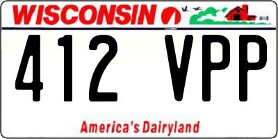 WI license plate 412VPP