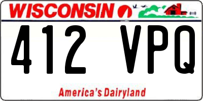 WI license plate 412VPQ