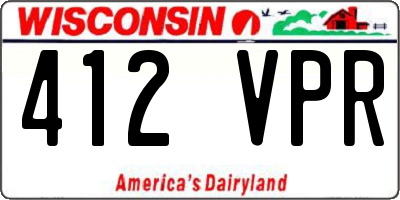 WI license plate 412VPR
