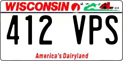 WI license plate 412VPS