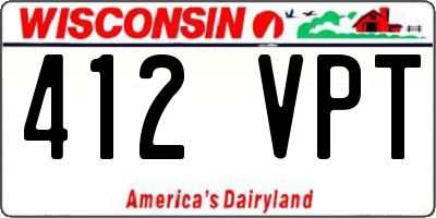 WI license plate 412VPT