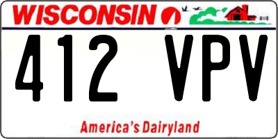 WI license plate 412VPV