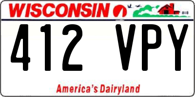 WI license plate 412VPY