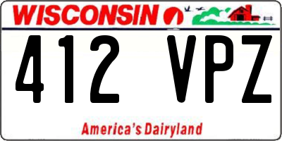 WI license plate 412VPZ