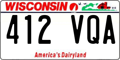 WI license plate 412VQA