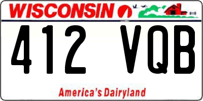 WI license plate 412VQB