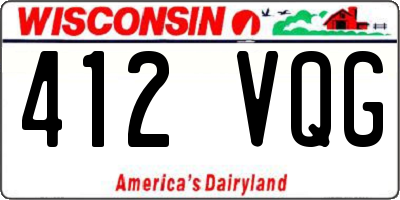 WI license plate 412VQG