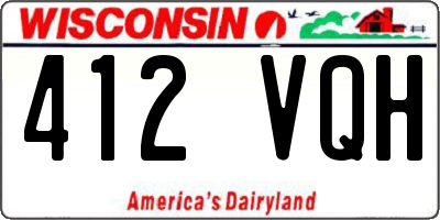 WI license plate 412VQH