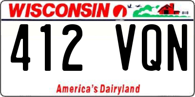 WI license plate 412VQN