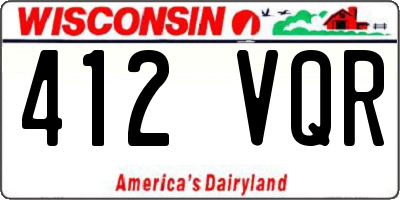 WI license plate 412VQR