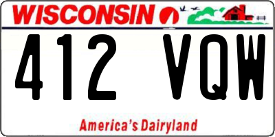 WI license plate 412VQW