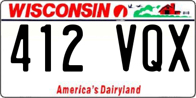 WI license plate 412VQX
