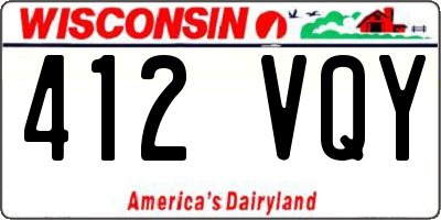 WI license plate 412VQY