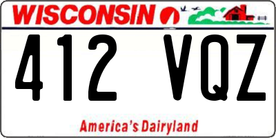 WI license plate 412VQZ