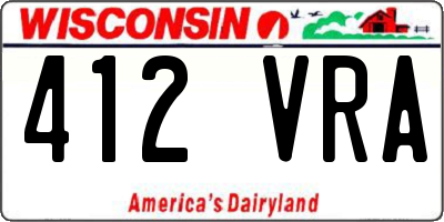 WI license plate 412VRA