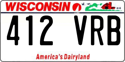WI license plate 412VRB