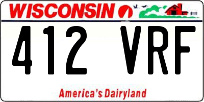 WI license plate 412VRF