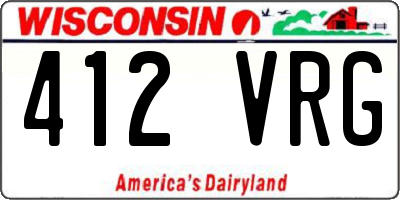 WI license plate 412VRG