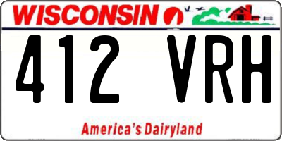 WI license plate 412VRH