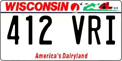 WI license plate 412VRI
