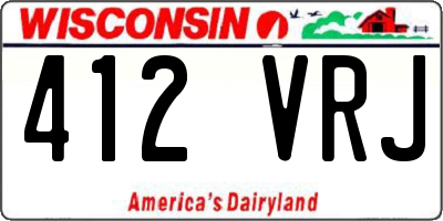 WI license plate 412VRJ