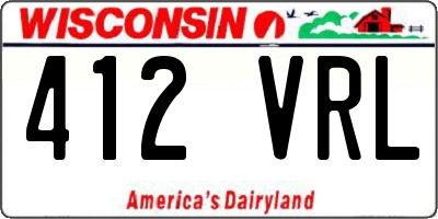 WI license plate 412VRL