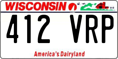 WI license plate 412VRP