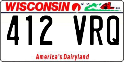 WI license plate 412VRQ