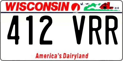 WI license plate 412VRR