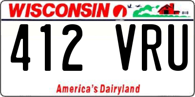 WI license plate 412VRU