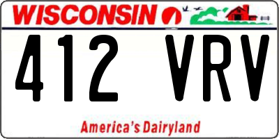 WI license plate 412VRV