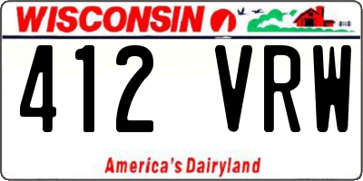 WI license plate 412VRW
