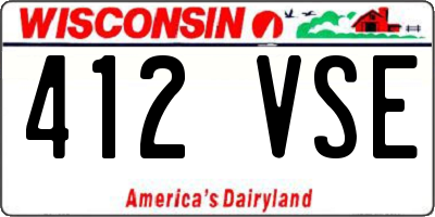 WI license plate 412VSE