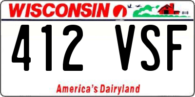 WI license plate 412VSF