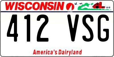 WI license plate 412VSG