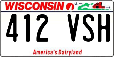 WI license plate 412VSH