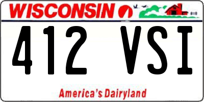 WI license plate 412VSI